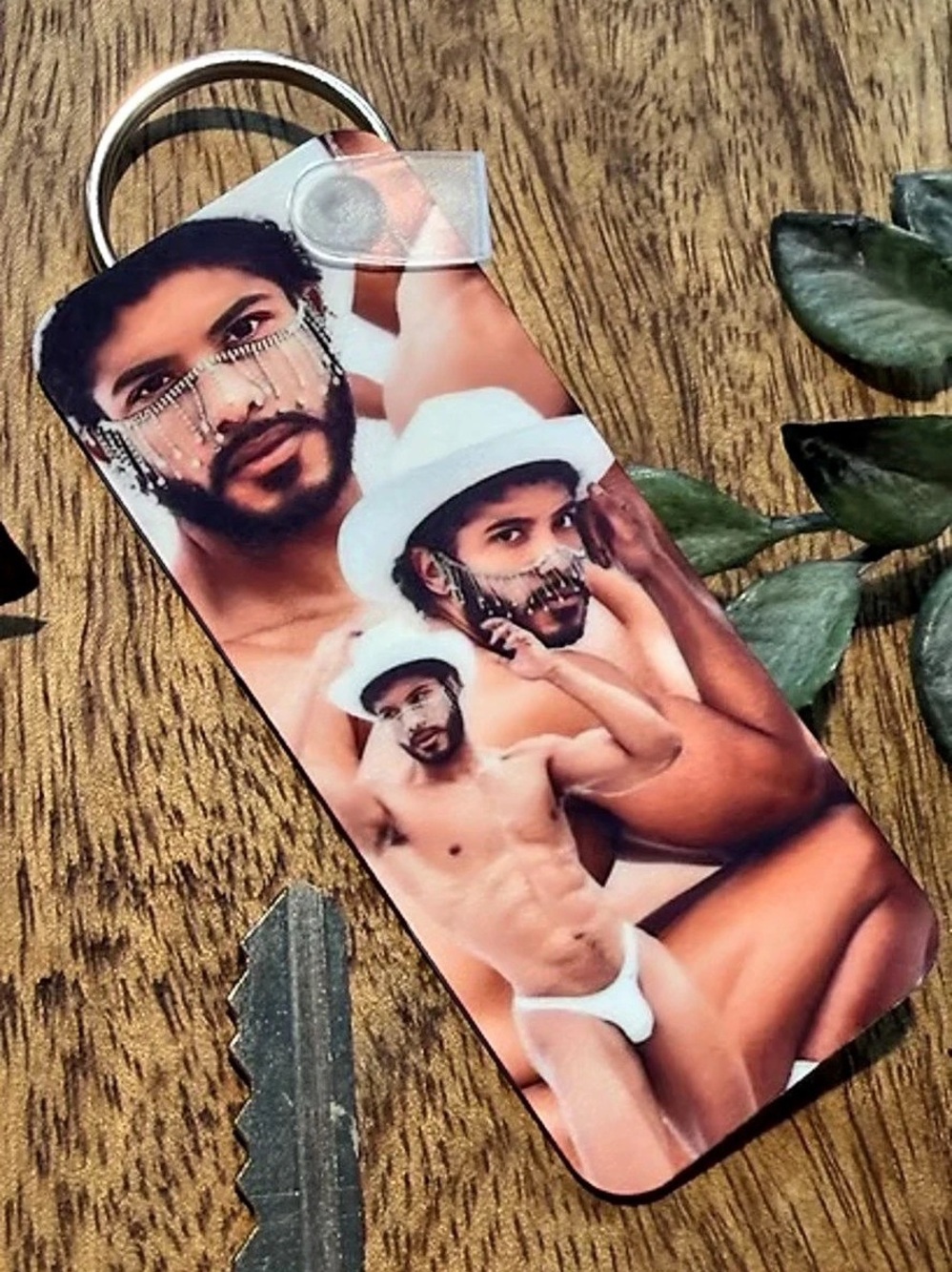 Unique Cowboy & Diamonds Doublesided Key Ring Male Model NYC